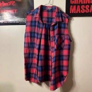 flannel cut off vest